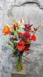 Herfstboeket rood oranje